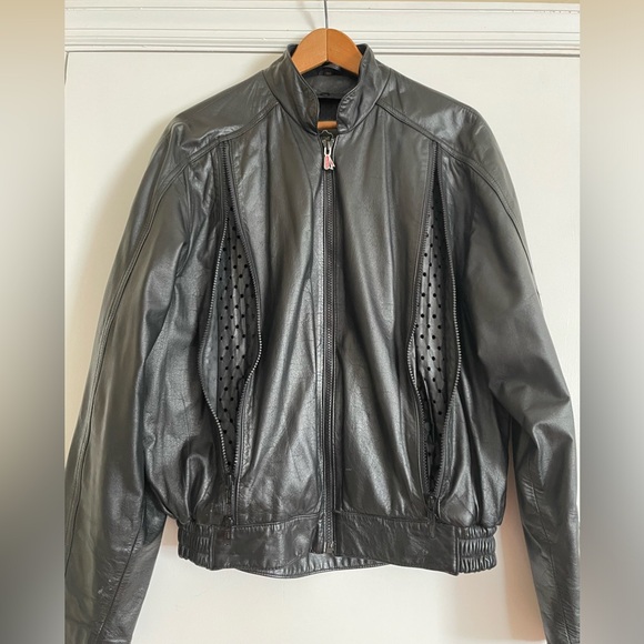 Vintage Hein Gericke Echt Leder Black Genuine Leather Motorcycle Jacket 38 - Picture 3 of 17